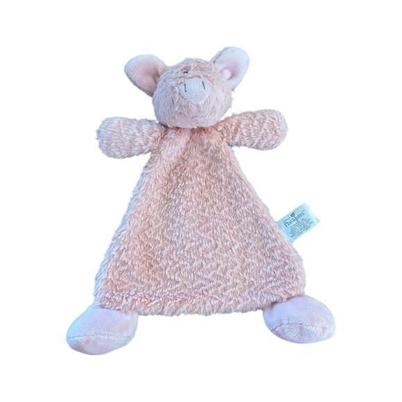 DEMDACO Nat and Jules Rattle Blankie Pudder Pig - Picture 7 of 7
